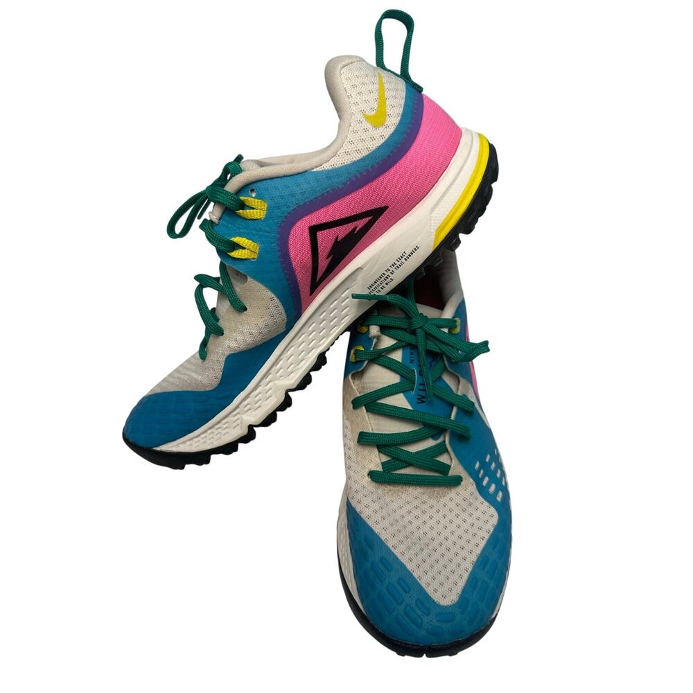 Nike Air Zoom Wildhorse 5 trail running shoes multicolored blue fury and pink